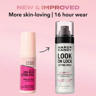 Hard candy Look on Lock setting spray    