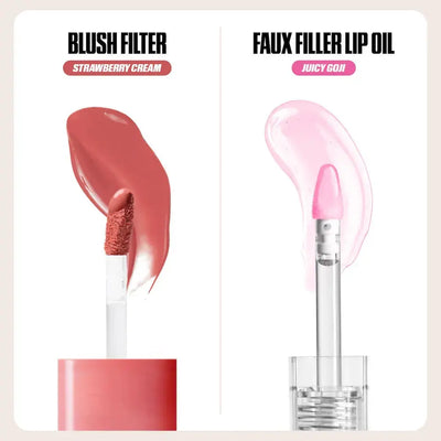 Huda Beauty Berries and Cream Liquid Blush and Lip Gloss Set    