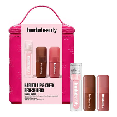 Huda Beauty Lip & Cheek Best-Sellers Bronze Nudes Set    