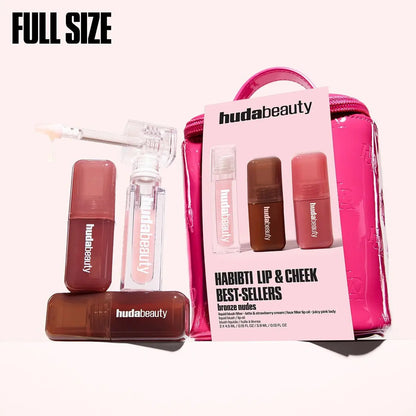 Huda Beauty Lip & Cheek Best-Sellers Bronze Nudes Set    