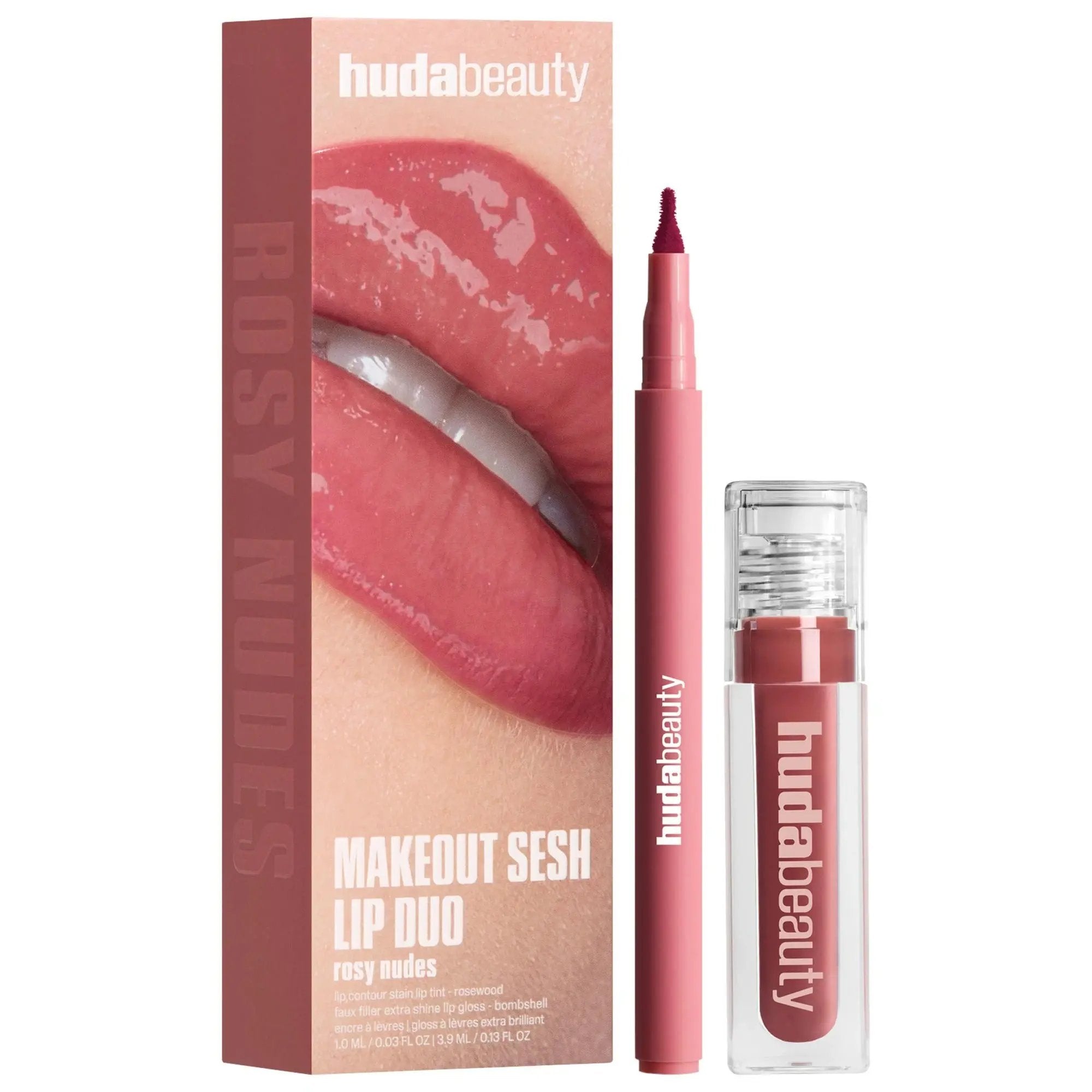 HUDA BEAUTY - Make Out Sesh Lip Stain and Lip Gloss Duos    