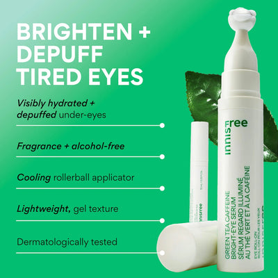 Innisfree Green Tea Caffeine Korean Eye Serum For Hydration & Puffiness    