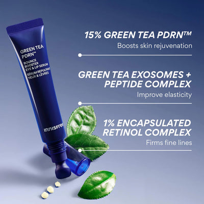 Innisfree  Green Tea PDRN Smoothing Eye & Lip Serum for Fine Lines + Wrinkles    