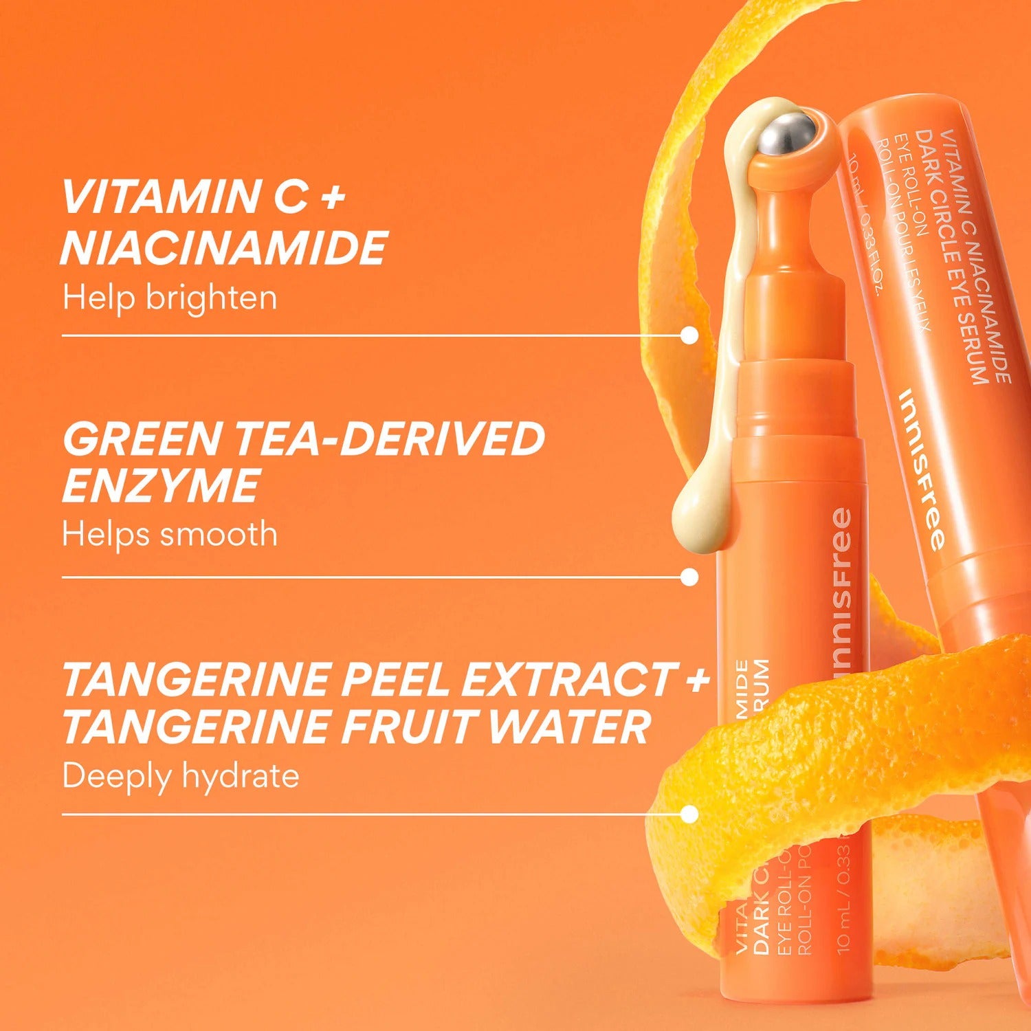 Innisfree Vitamin C Niacinamide Brightening Eye Serum for Dark Circles 10ml    