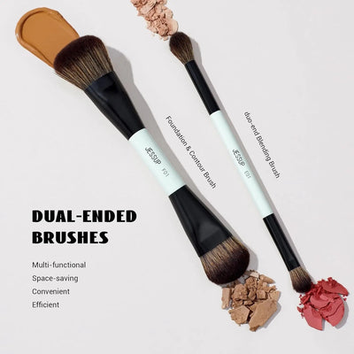 Jessup 2pcs Double Ended Makeup Brushes    
