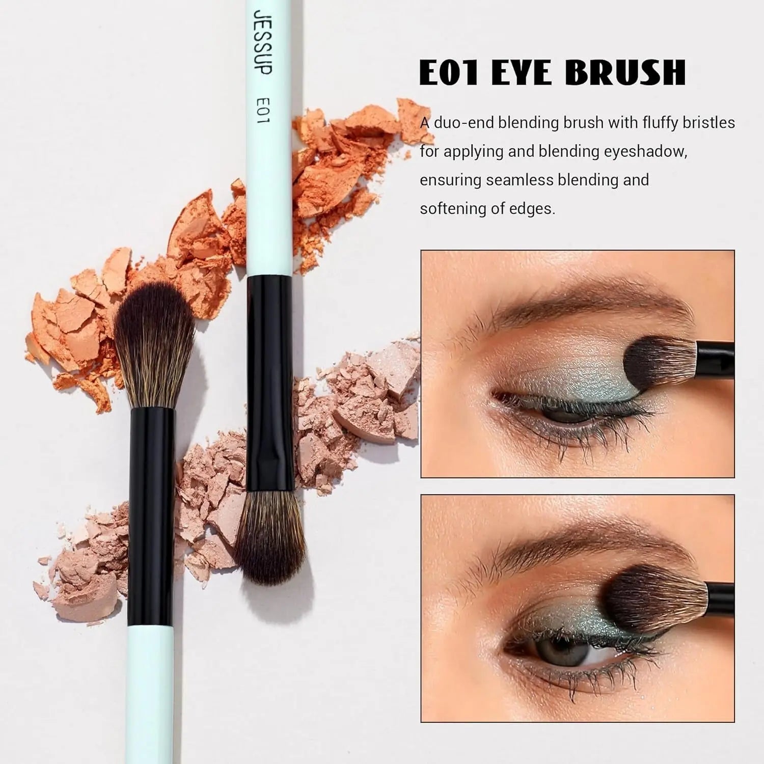 Jessup 2pcs Double Ended Makeup Brushes    