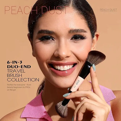 Jessup Makeup Brush Set 3pcs Basic Collection Peach Dust    