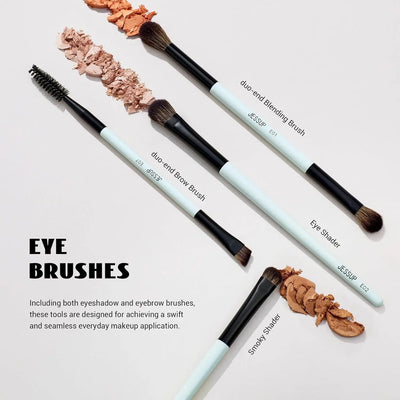 Jessup Makeup Brushes Sets 10pcs ( Bright Cyan)T500    