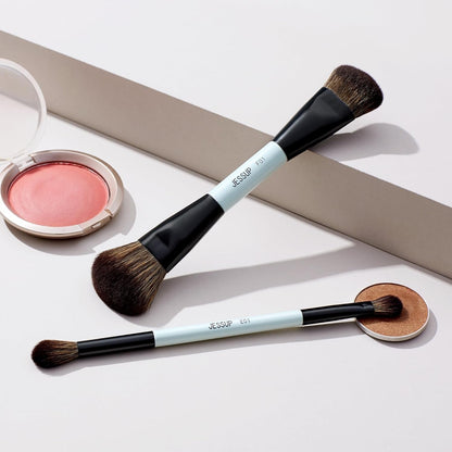 Jessup Makeup Brushes Sets 10pcs ( Bright Cyan)T500    