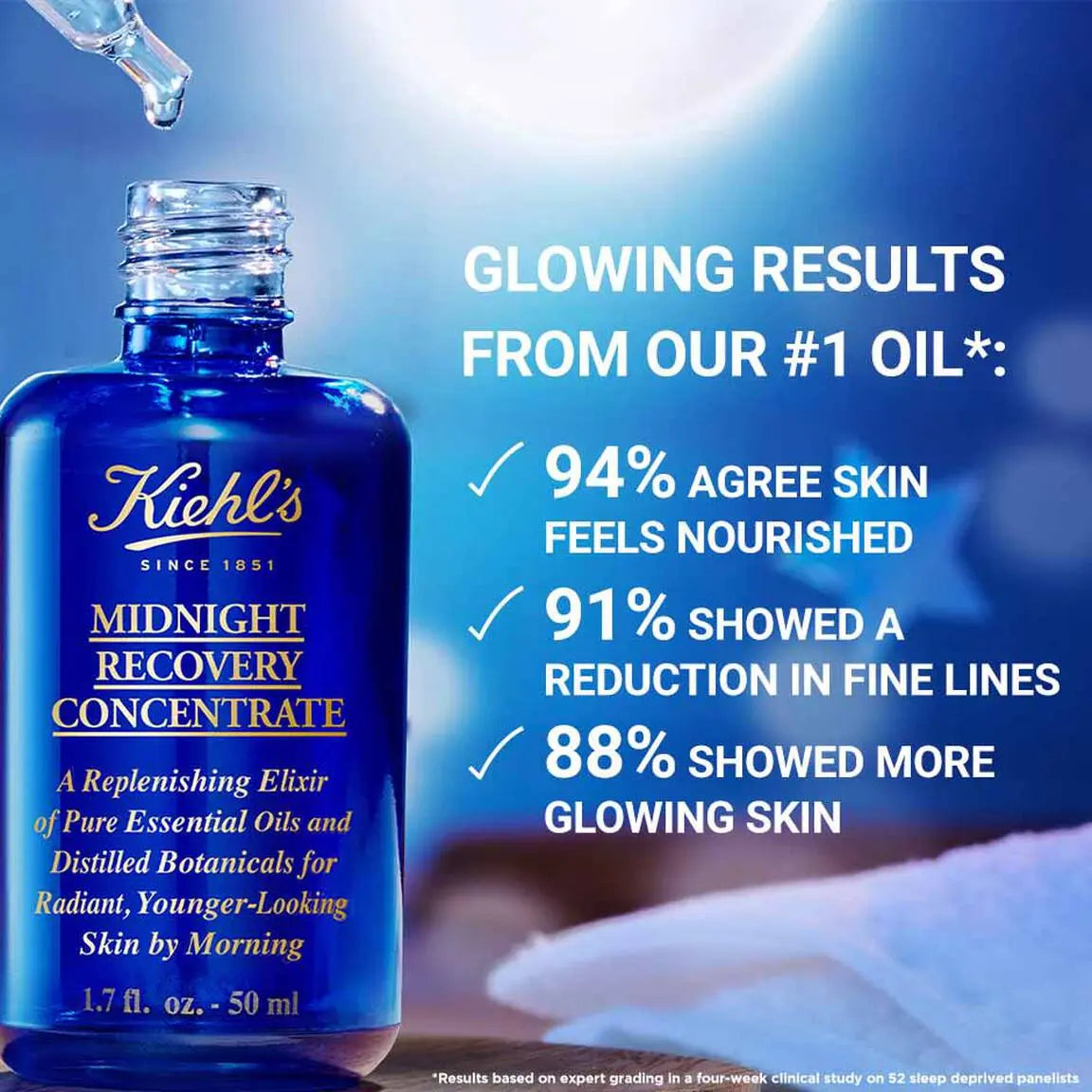 Kiehl's Midnight Recovery Concentrate Moisturizing Face Oil Serum    