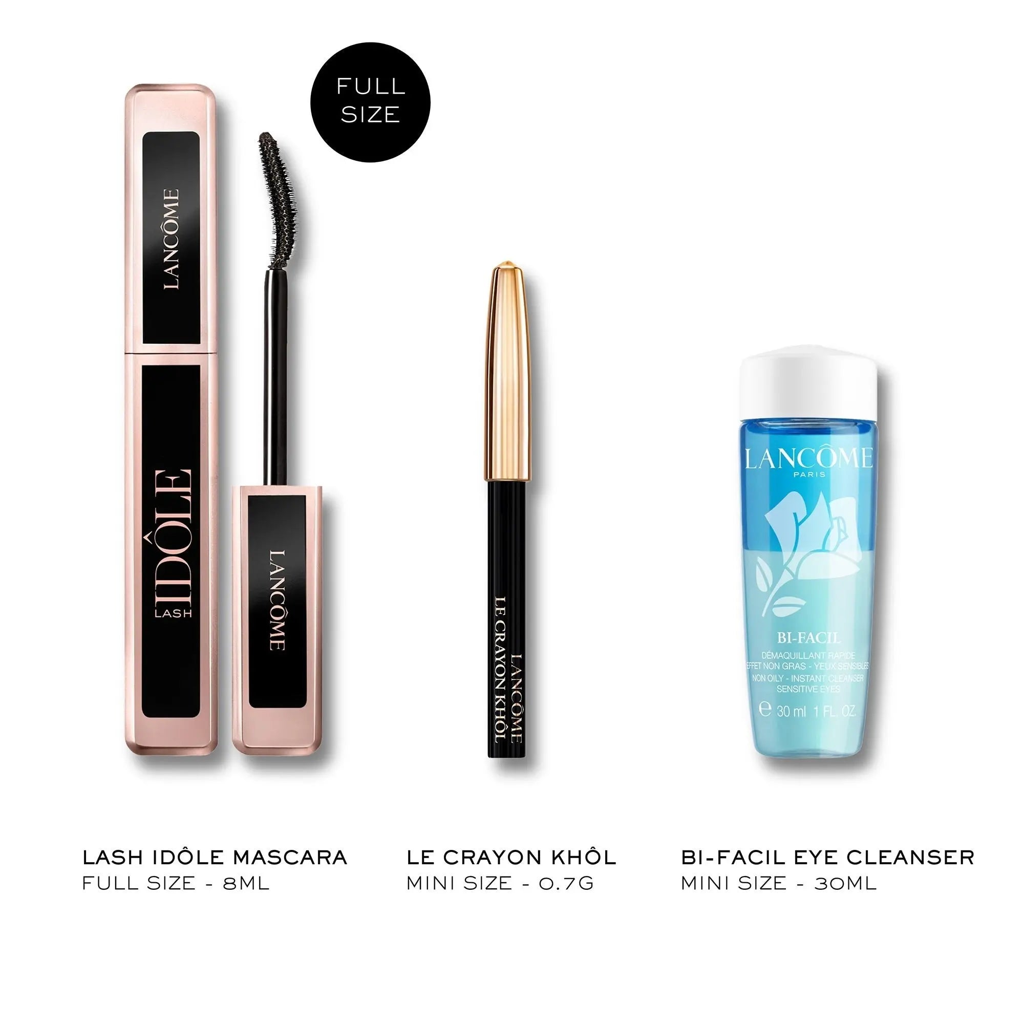 Lancôme Lash Idole Mascara, Khol Liner and Mini Bifacil Set    