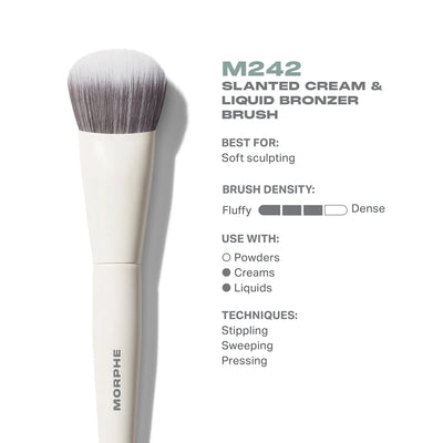 Morphe M242 Slanted Cream & Liquid Bronzer Brush    