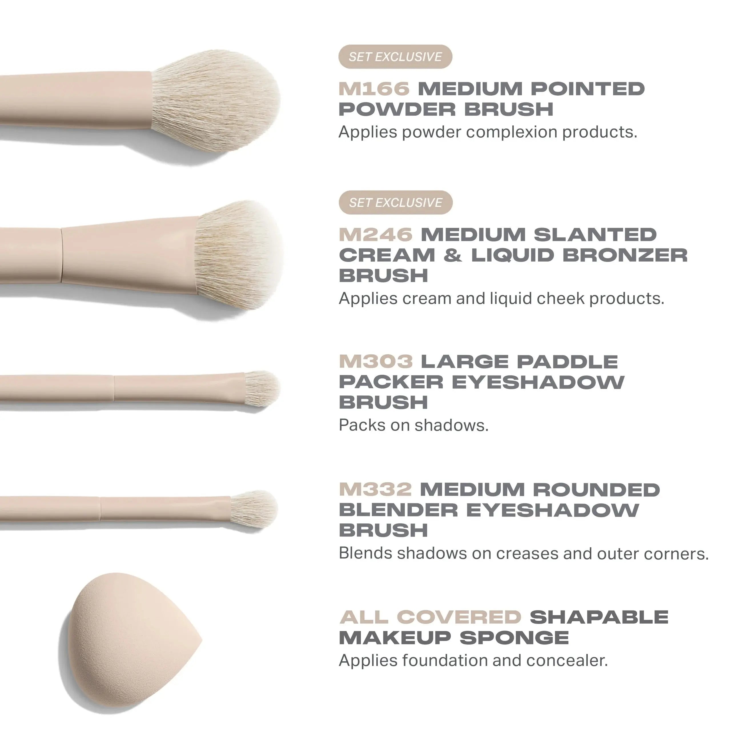Morphe Oat Latte 5-Piece Face & Eye Brush Set    