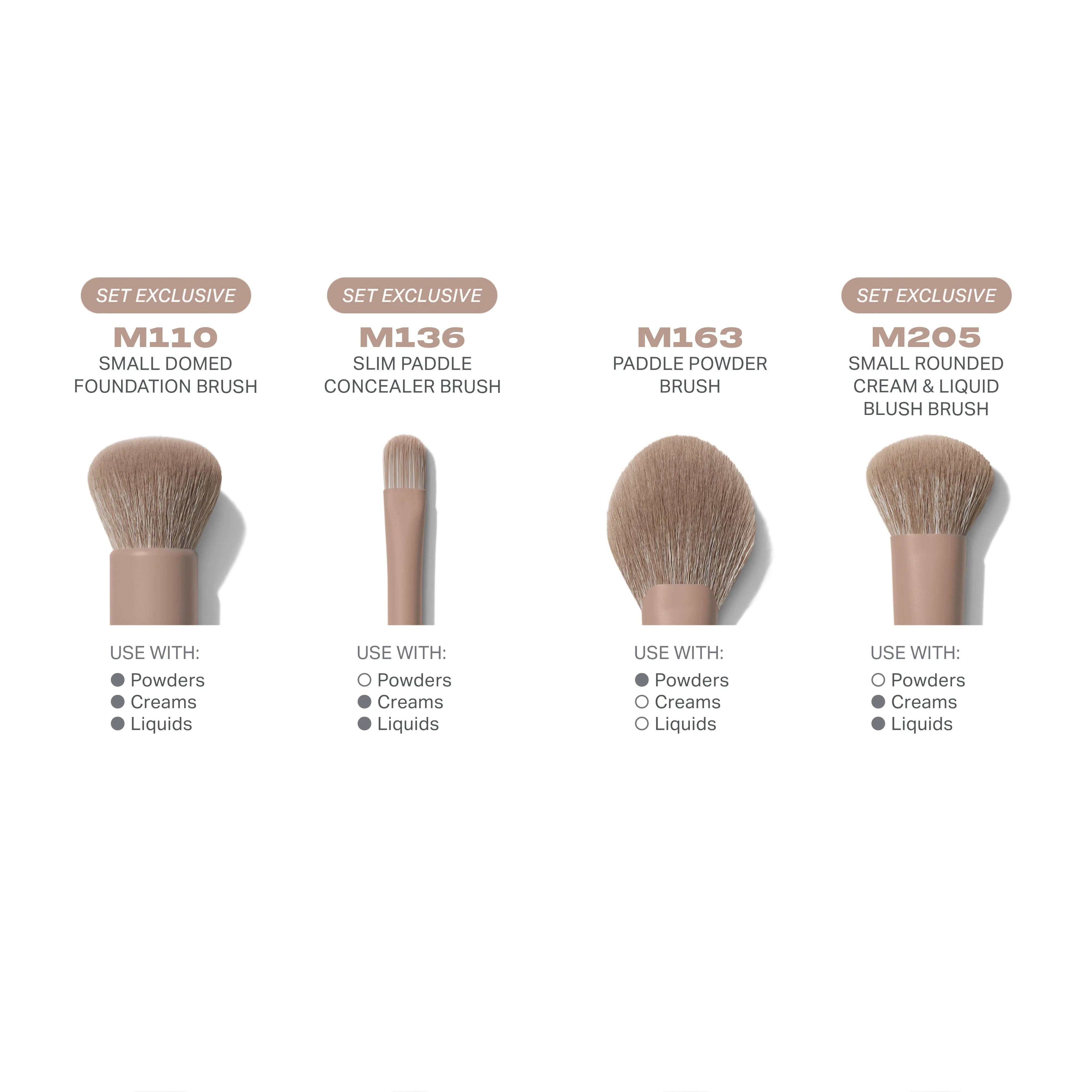 Morphe Iced Mocha 4-Piece Face Brush Set    