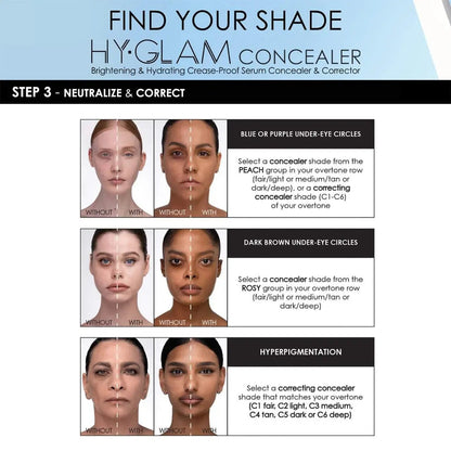 NATASHA DENONA - Hy-Glam Brightening & Hydrating Medium to Full Coverage Crease Proof Serum Concealer    