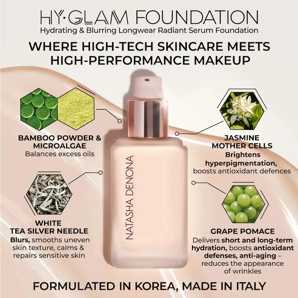 NATASHA DENONA Hy-Glam Foundation Hydrating & Blurring Luminous Longwear Serum Foundation    