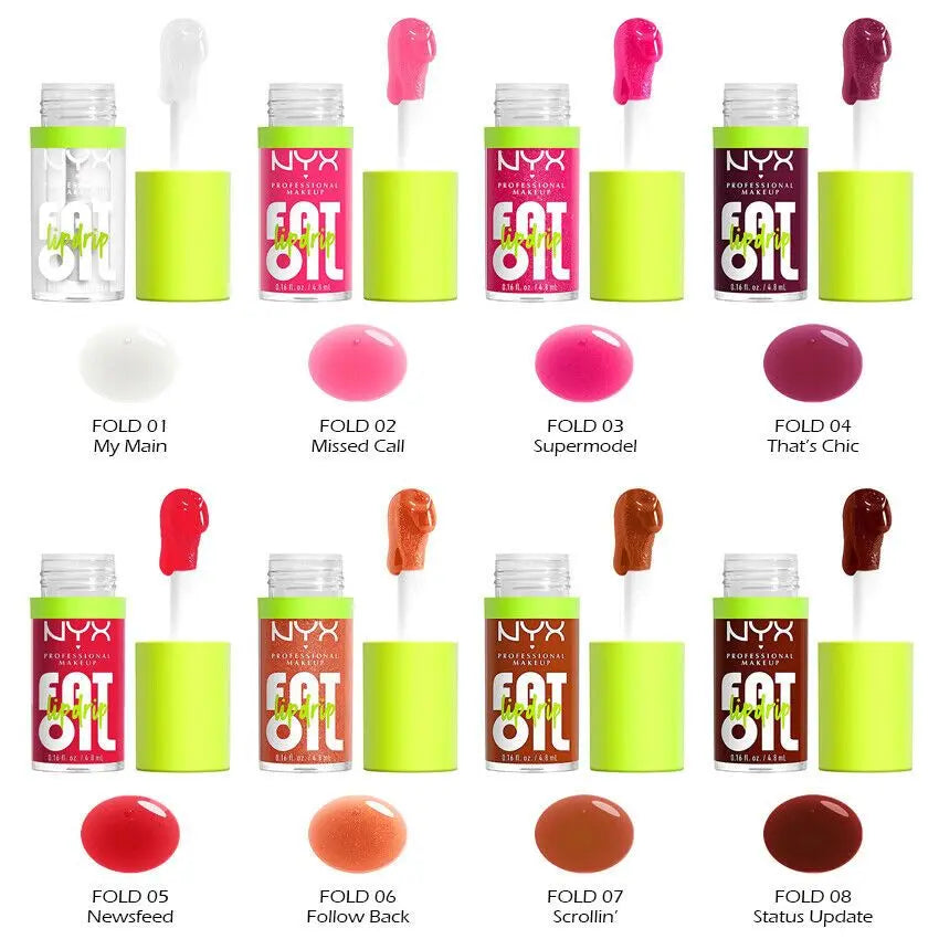 NYX Professional Makeup Fat Oil Lip Drip 12H Hydration Non-Sticky Finish Lip Gloss    