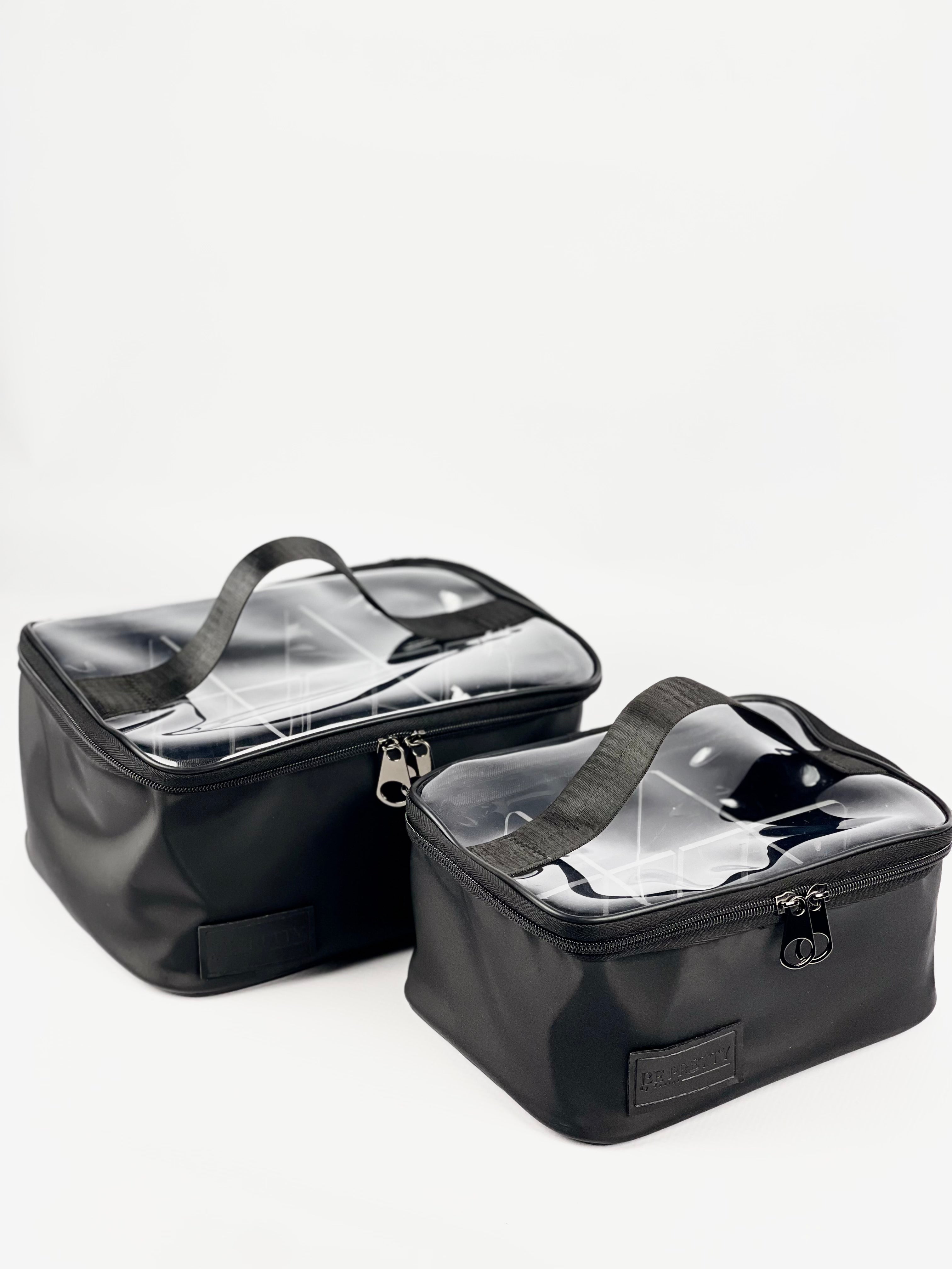 Noir Satin Pouch + Noir Satin Pouch Petite    