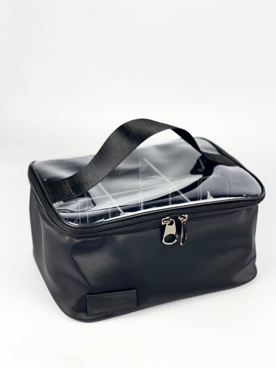 Noir satin pouch    