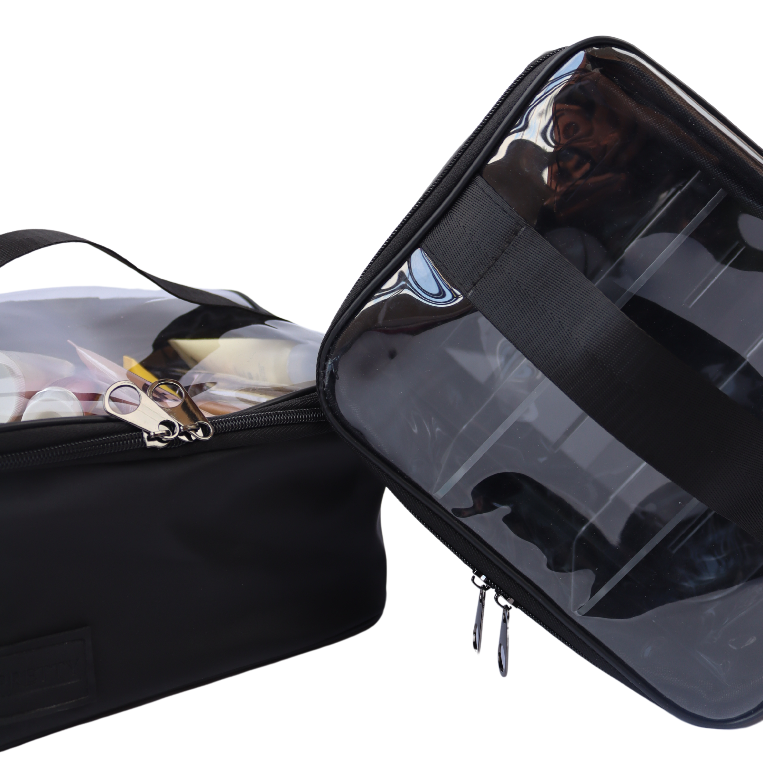 Noir satin pouch    