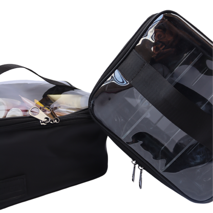 Noir satin pouch    