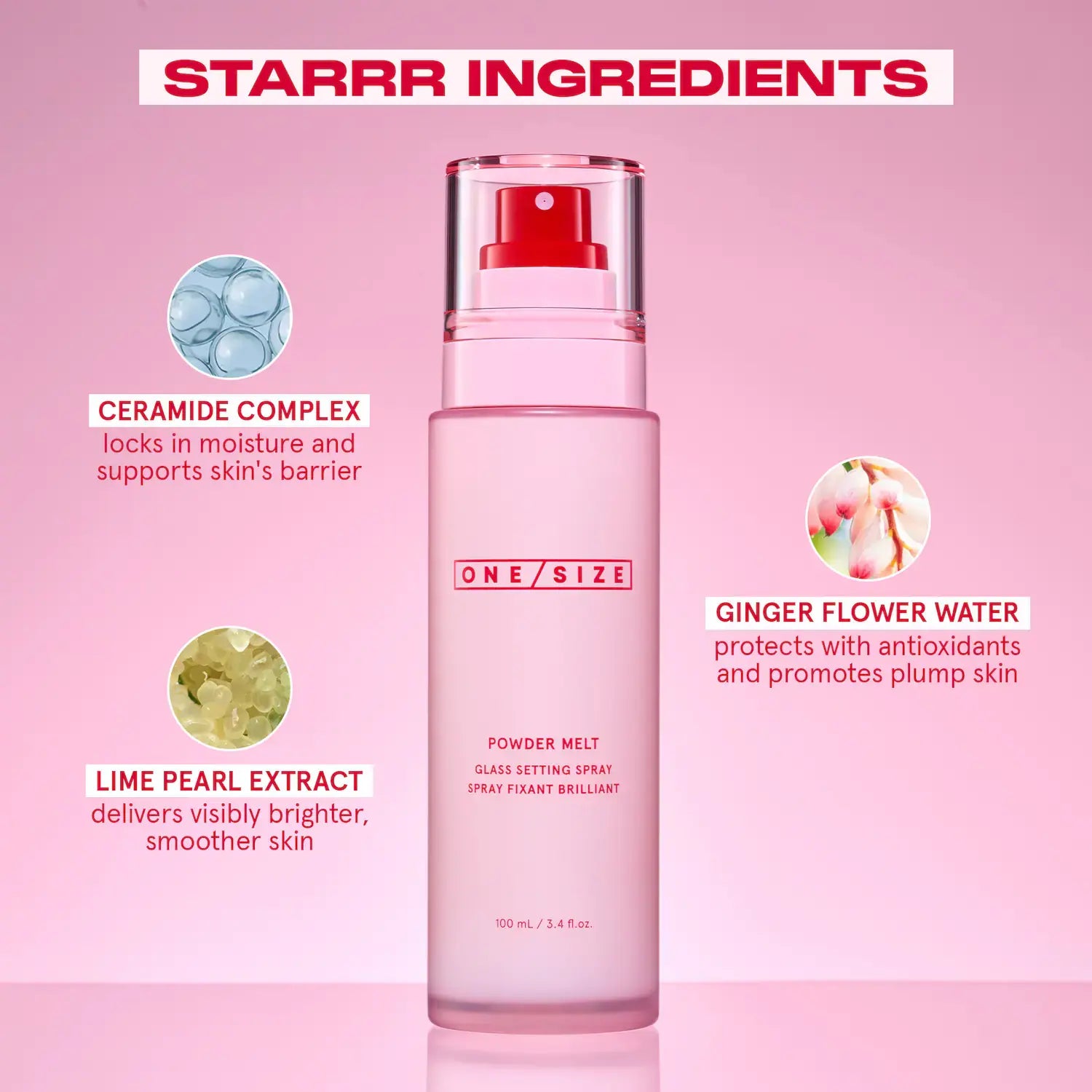 ONE/SIZE by Patrick Starrr  Powder Melt Glass Setting Spray 100ml    