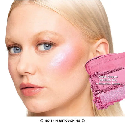 One size  Cheek Clapper 3D Blush Trio Palette (Attention Seeker)    