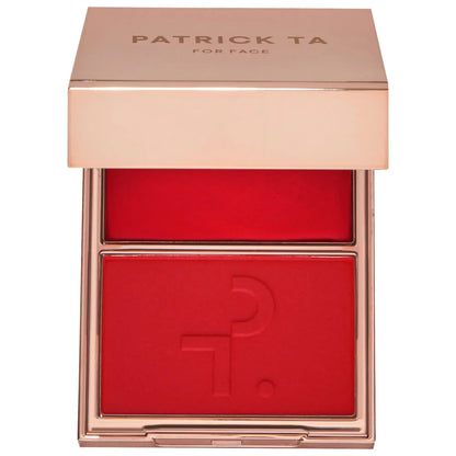 PATRICK TA  Major Headlines Double-Take Crème & Powder Blush Duo   She Left Me On Red - warm vivid red 