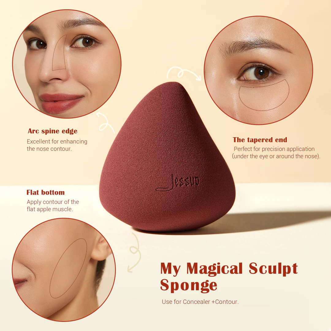 Jessup Makeup Brushes+Sponges with Gift Box