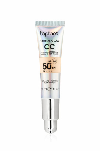 Topface Natural Glow CC color correcting Cream & concealer  50+ SPF   002 