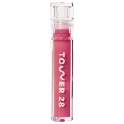 Tower 28 Beauty ShineOn Lip Jelly Hydrating Non-Sticky Lip Oil   Coconut - milky rosy pink 