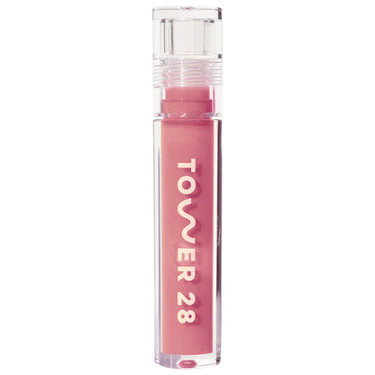Tower 28 Beauty ShineOn Lip Jelly Hydrating Non-Sticky Lip Oil   Pistachio - milky nude pink 