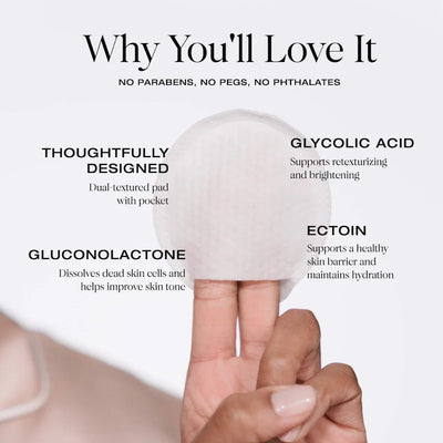 YSE Beauty Your Favorite Ex Refillable Exfoliating Pads with Glycolic Acid & Ectoin 45 pads/pack    