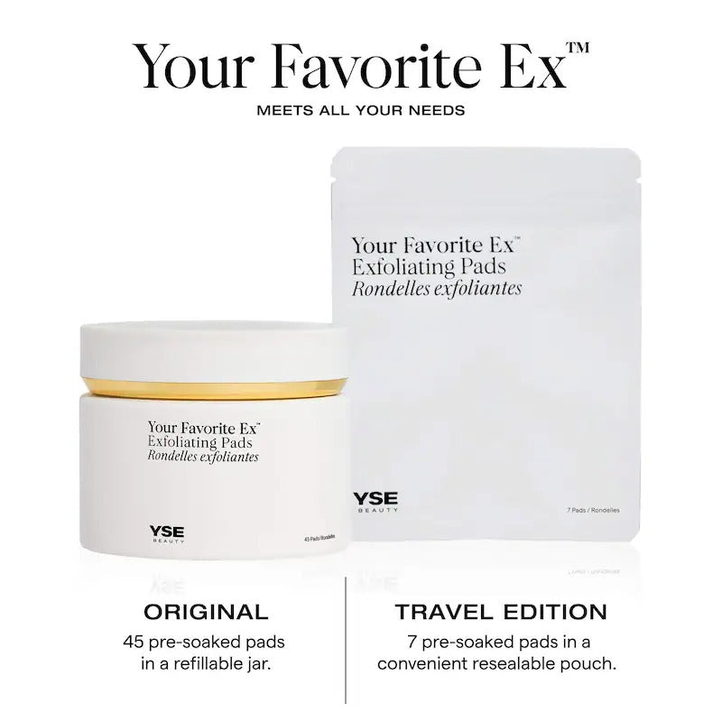 YSE Beauty Your Favorite Ex Refillable Exfoliating Pads with Glycolic Acid & Ectoin 45 pads/pack    