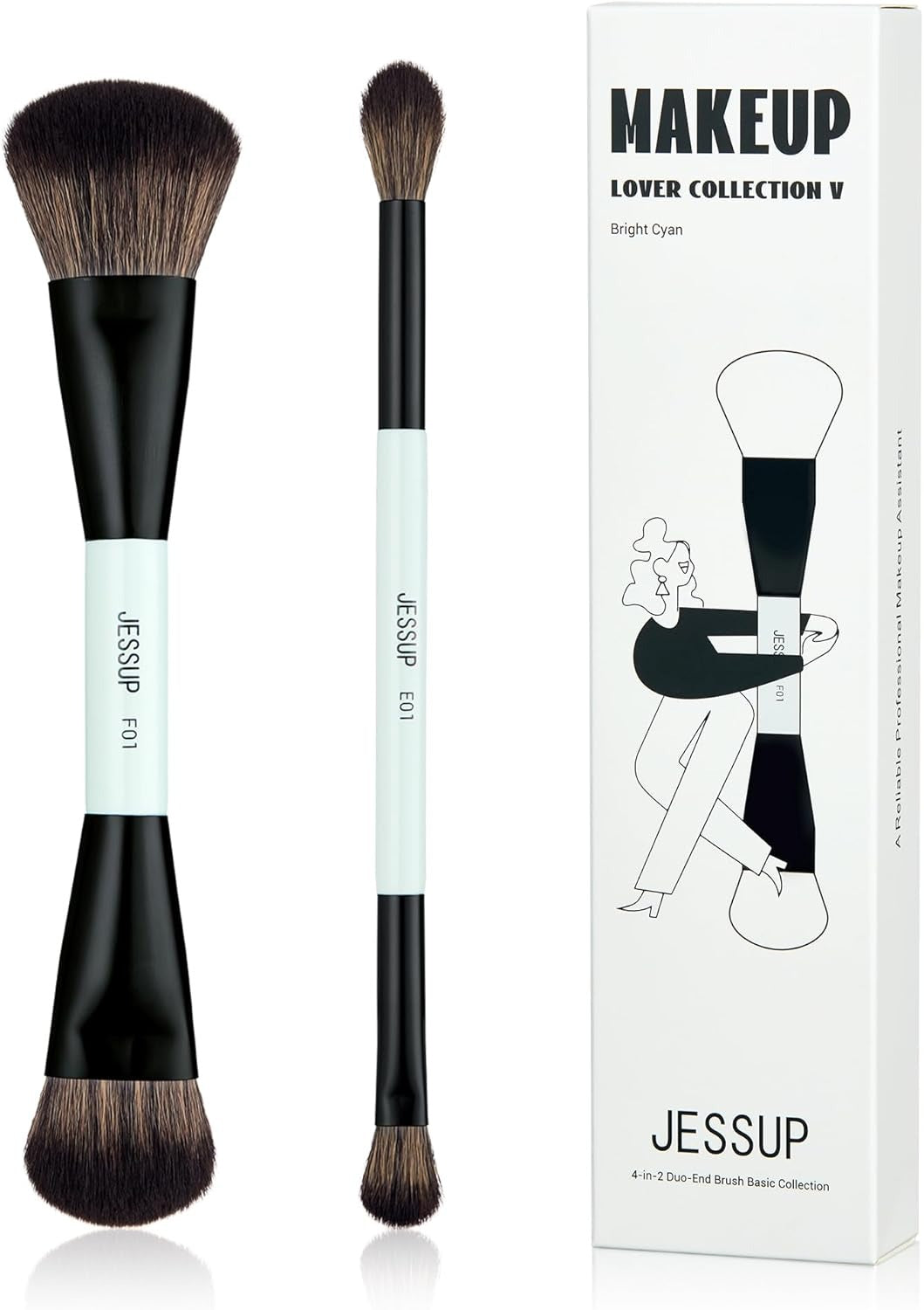 Jessup 2pcs Double Ended Makeup Brushes    