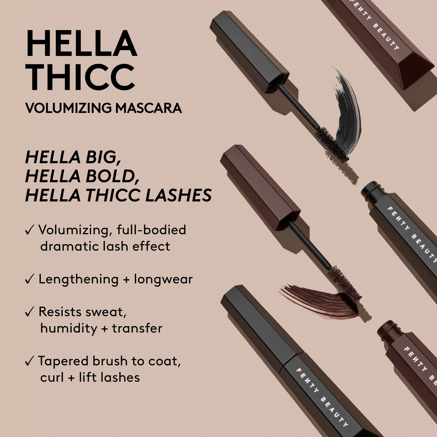 Fenty Beauty Hella Thicc Volumising Mascara- Let'z Be Blunt 10ml