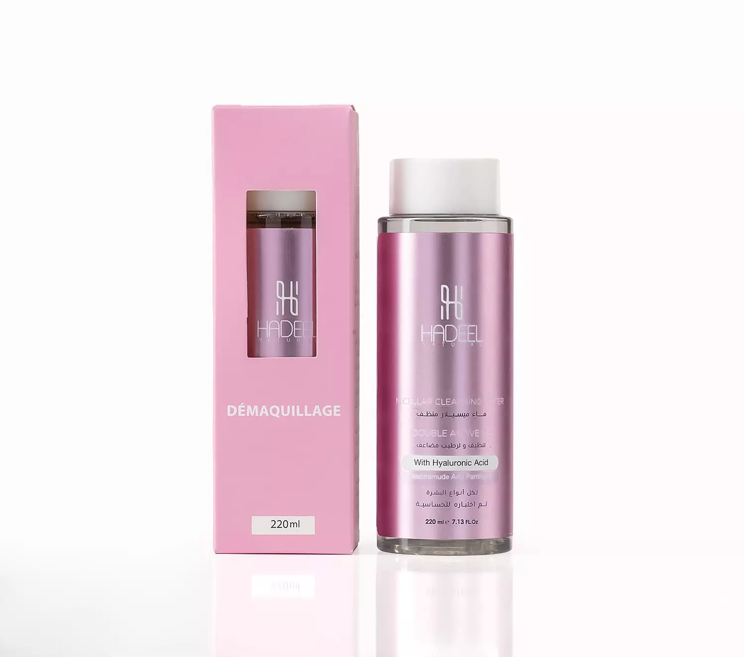 Hadeel Natural Demaquillage pink makeup remover 220ml