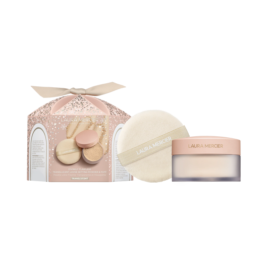laura Mercier Divinely Flawless Translucent Loose Setting Powder & Puff