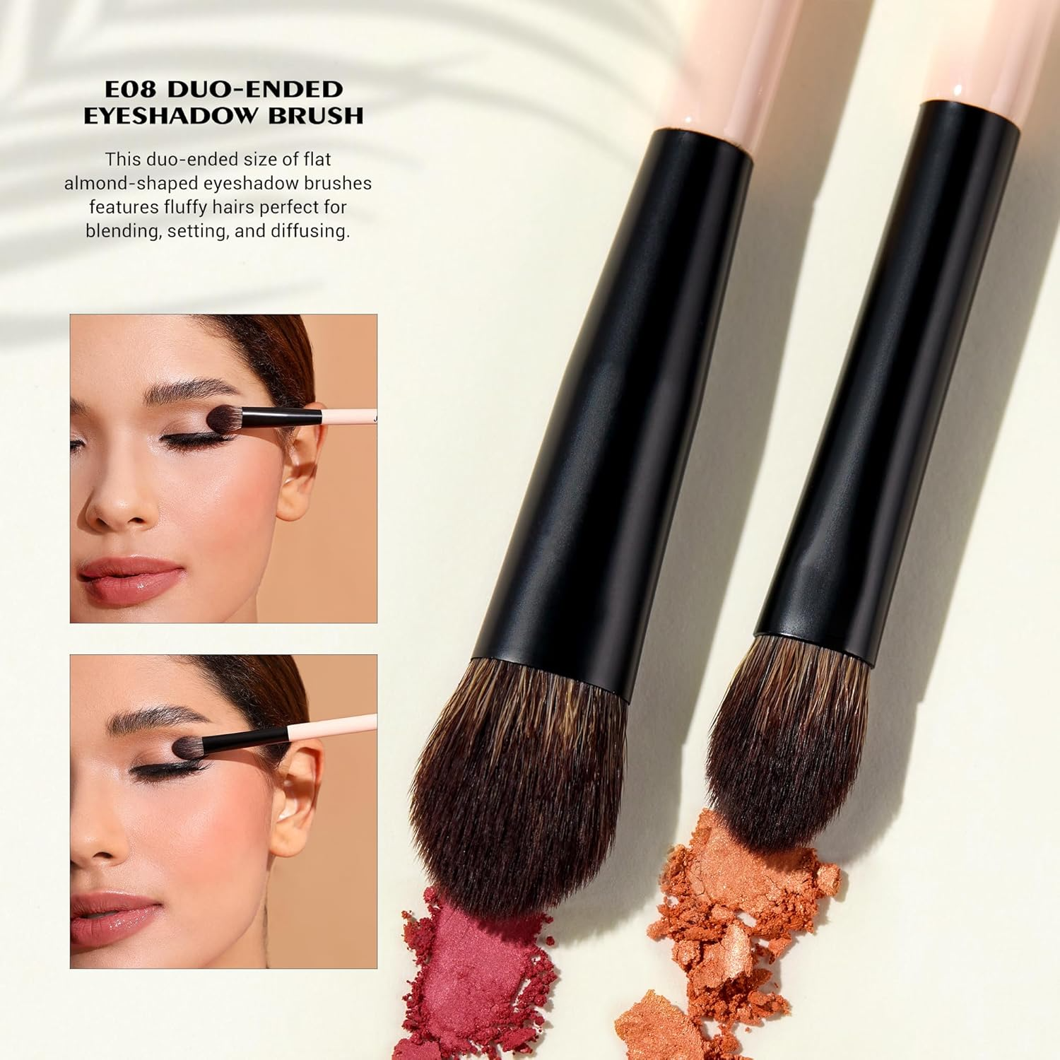 Jessup Makeup Brush Set 3pcs Basic Collection Peach Dust