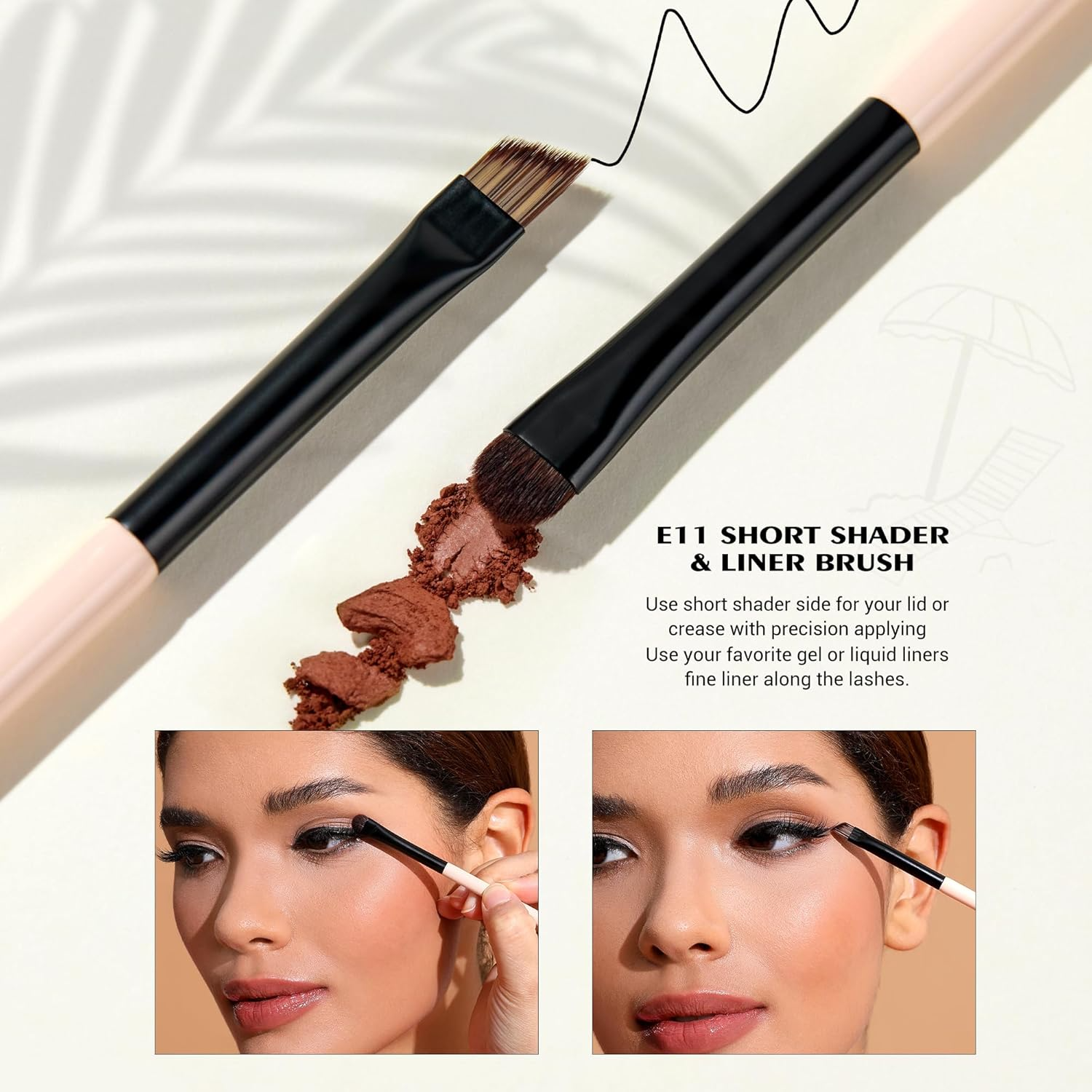 Jessup Makeup Brush Set 3pcs Basic Collection Peach Dust