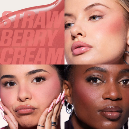 HUDA BEAUTY  Mini Baby Blush Duo Set Strawberry Cream and Black Cherry