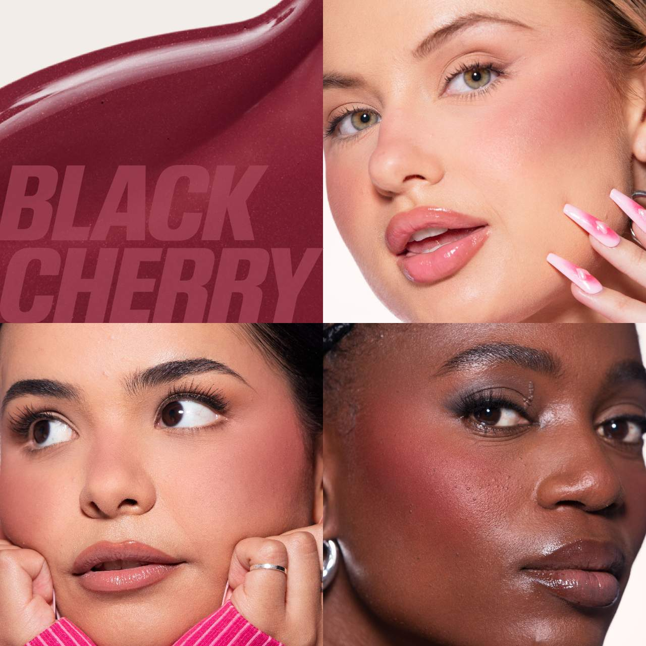 HUDA BEAUTY  Mini Baby Blush Duo Set Strawberry Cream and Black Cherry